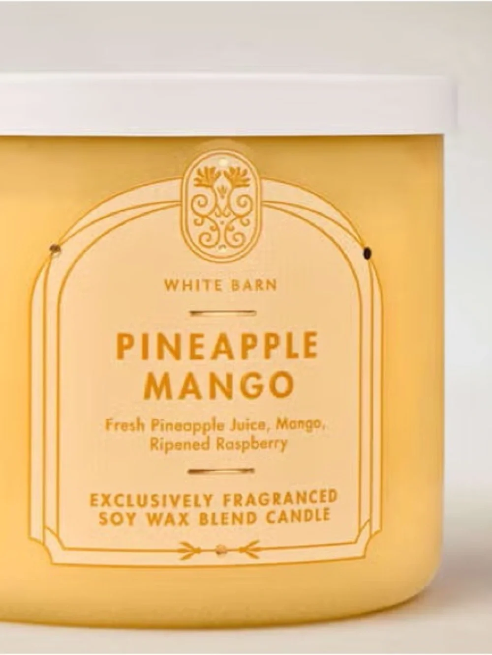 White Barn Pineapple Mango Candle - Bright Yellow Glass
